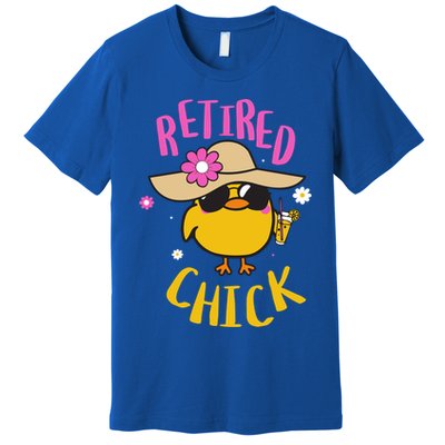 Retired Chick Pension Vacation Pensioner Retirement Chicken Gift Premium T-Shirt