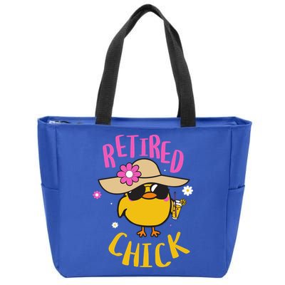 Retired Chick Pension Vacation Pensioner Retirement Chicken Gift Zip Tote Bag