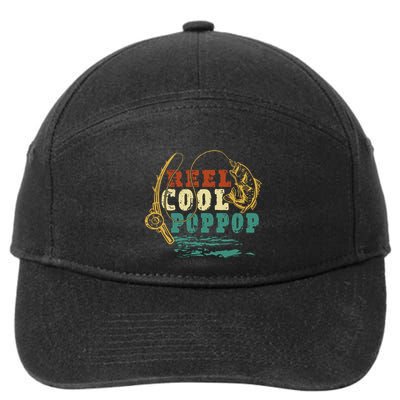 Reel Cool Poppop Funny Fishing Retro 7-Panel Snapback Hat