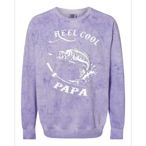 Reel Cool Papa For Fishing Nature Lovers Colorblast Crewneck Sweatshirt