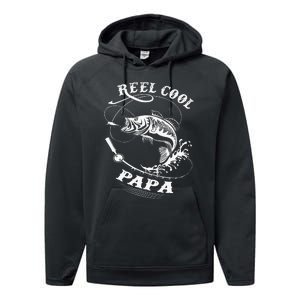 Reel Cool Papa For Fishing Nature Lovers Performance Fleece Hoodie