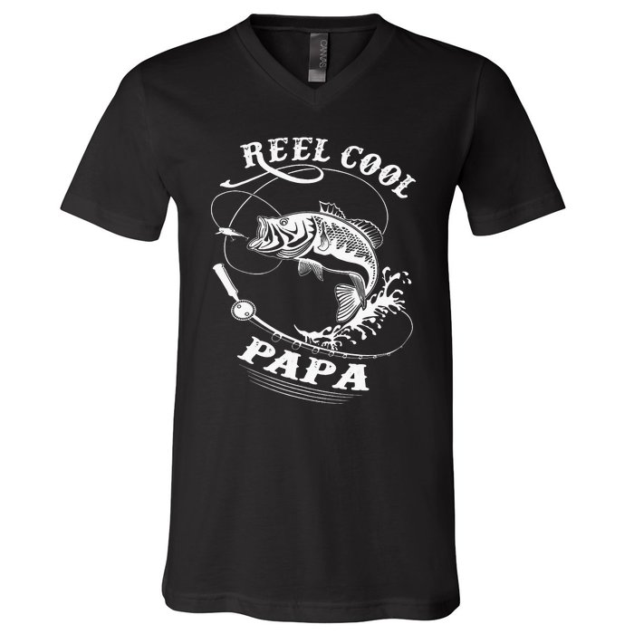 Reel Cool Papa For Fishing Nature Lovers V-Neck T-Shirt