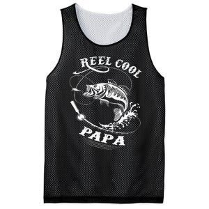 Reel Cool Papa For Fishing Nature Lovers Mesh Reversible Basketball Jersey Tank