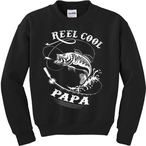 Reel Cool Papa For Fishing Nature Lovers Kids Sweatshirt