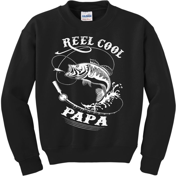 Reel Cool Papa For Fishing Nature Lovers Kids Sweatshirt