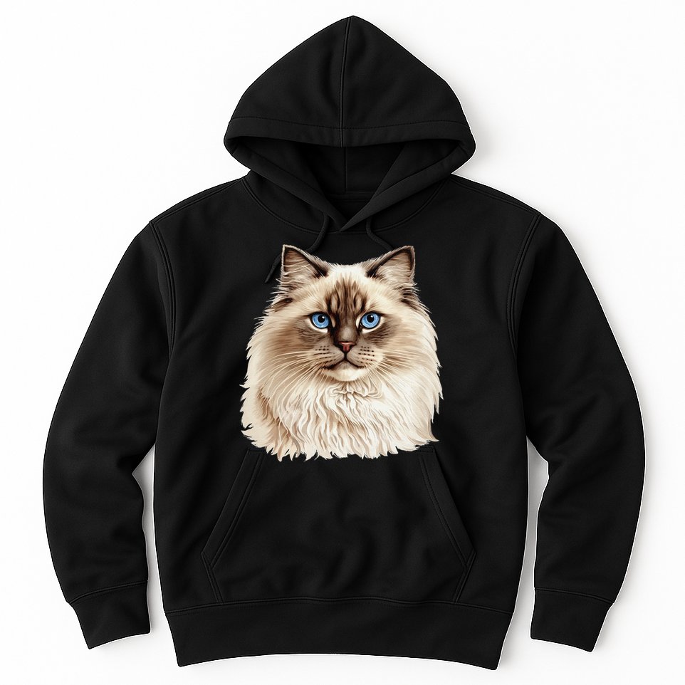 Ragdoll Cat Portrait Ragdoll Cat Head Ragdoll Cat Face Hoodie