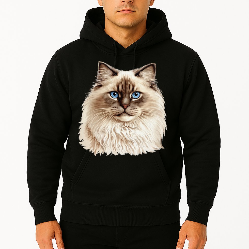 Ragdoll Cat Portrait Ragdoll Cat Head Ragdoll Cat Face Hoodie