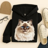 Ragdoll Cat Portrait Ragdoll Cat Head Ragdoll Cat Face Hoodie