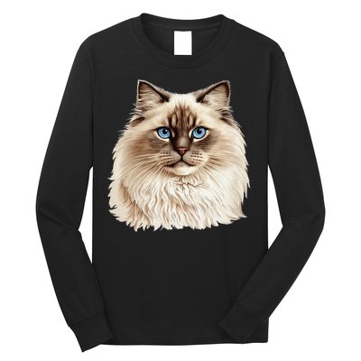 Ragdoll Cat Portrait Ragdoll Cat Head Ragdoll Cat Face Long Sleeve Shirt