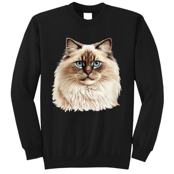 Ragdoll Cat Portrait Ragdoll Cat Head Ragdoll Cat Face Sweatshirt