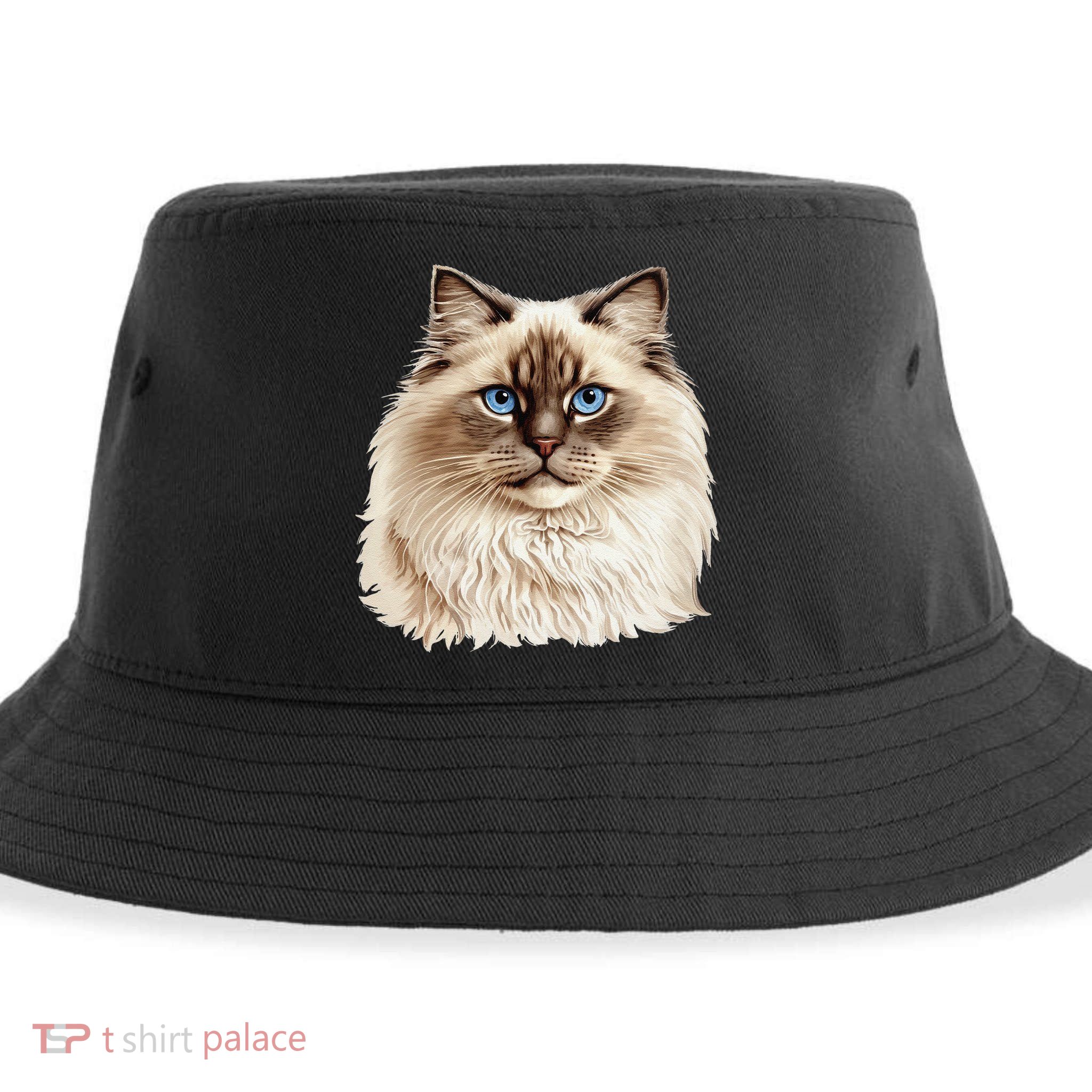 Ragdoll Cat Portrait Ragdoll Cat Head Ragdoll Cat Face Sustainable Bucket Hat