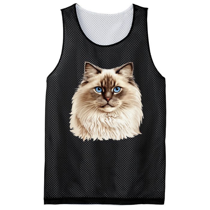 Ragdoll Cat Portrait Ragdoll Cat Head Ragdoll Cat Face Mesh Reversible Basketball Jersey Tank