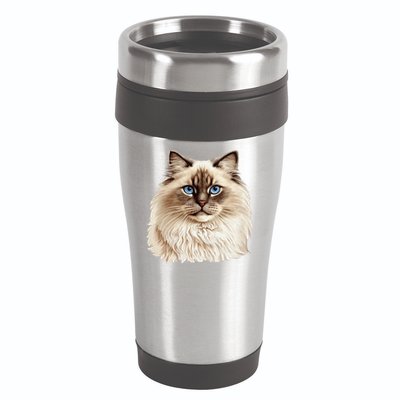 Ragdoll Cat Portrait Ragdoll Cat Head Ragdoll Cat Face 16oz Travel Tumbler