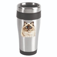 Ragdoll Cat Portrait Ragdoll Cat Head Ragdoll Cat Face 16oz Travel Tumbler