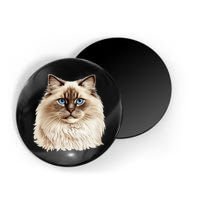 Ragdoll Cat Portrait Ragdoll Cat Head Ragdoll Cat Face Magnet