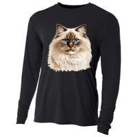 Ragdoll Cat Portrait Ragdoll Cat Head Ragdoll Cat Face Cooling Performance Long Sleeve Crew