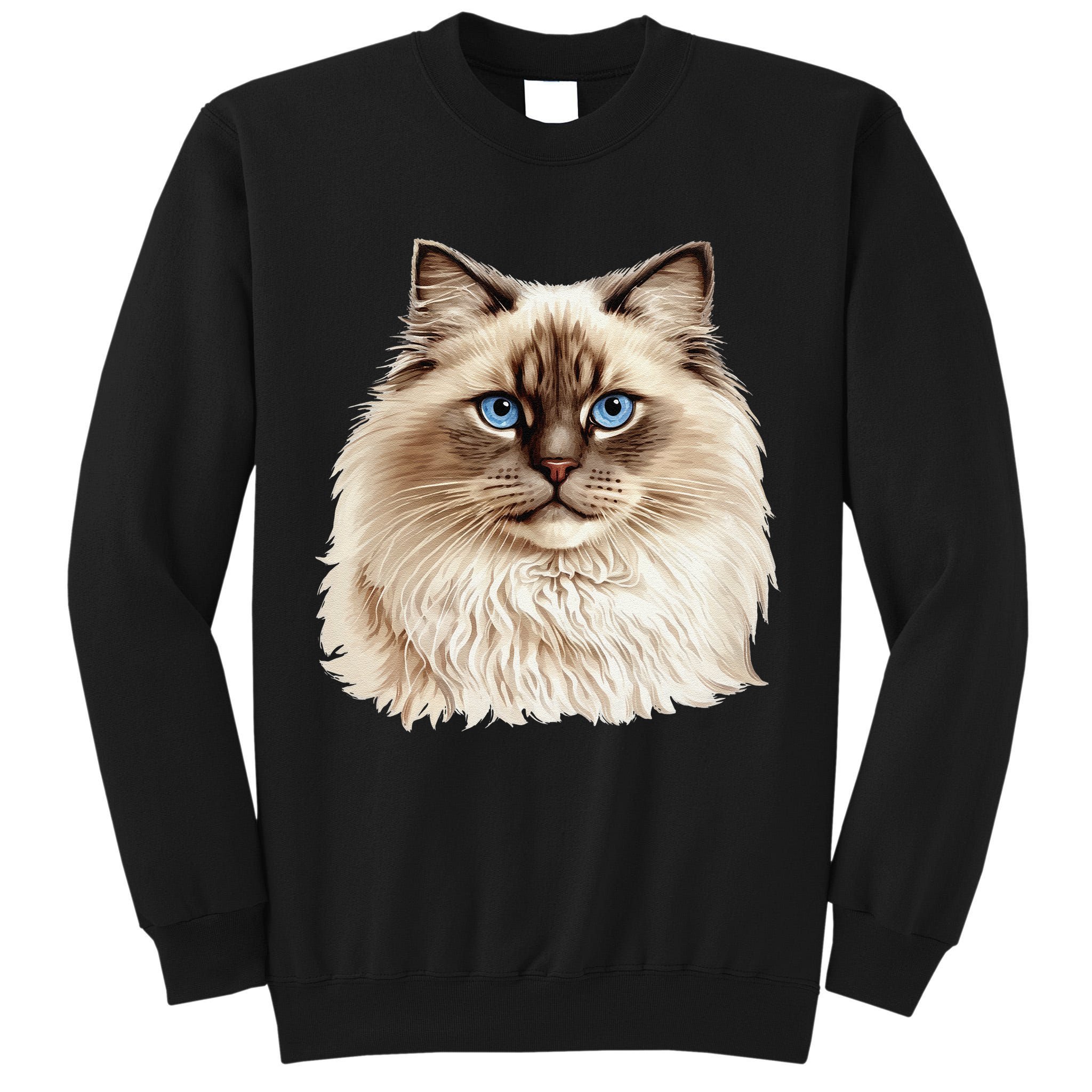 Ragdoll Cat Portrait Ragdoll Cat Head Ragdoll Cat Face Tall Sweatshirt