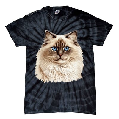 Ragdoll Cat Portrait Ragdoll Cat Head Ragdoll Cat Face Tie-Dye T-Shirt
