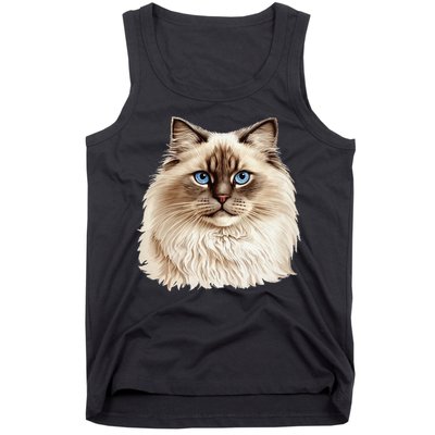 Ragdoll Cat Portrait Ragdoll Cat Head Ragdoll Cat Face Tank Top