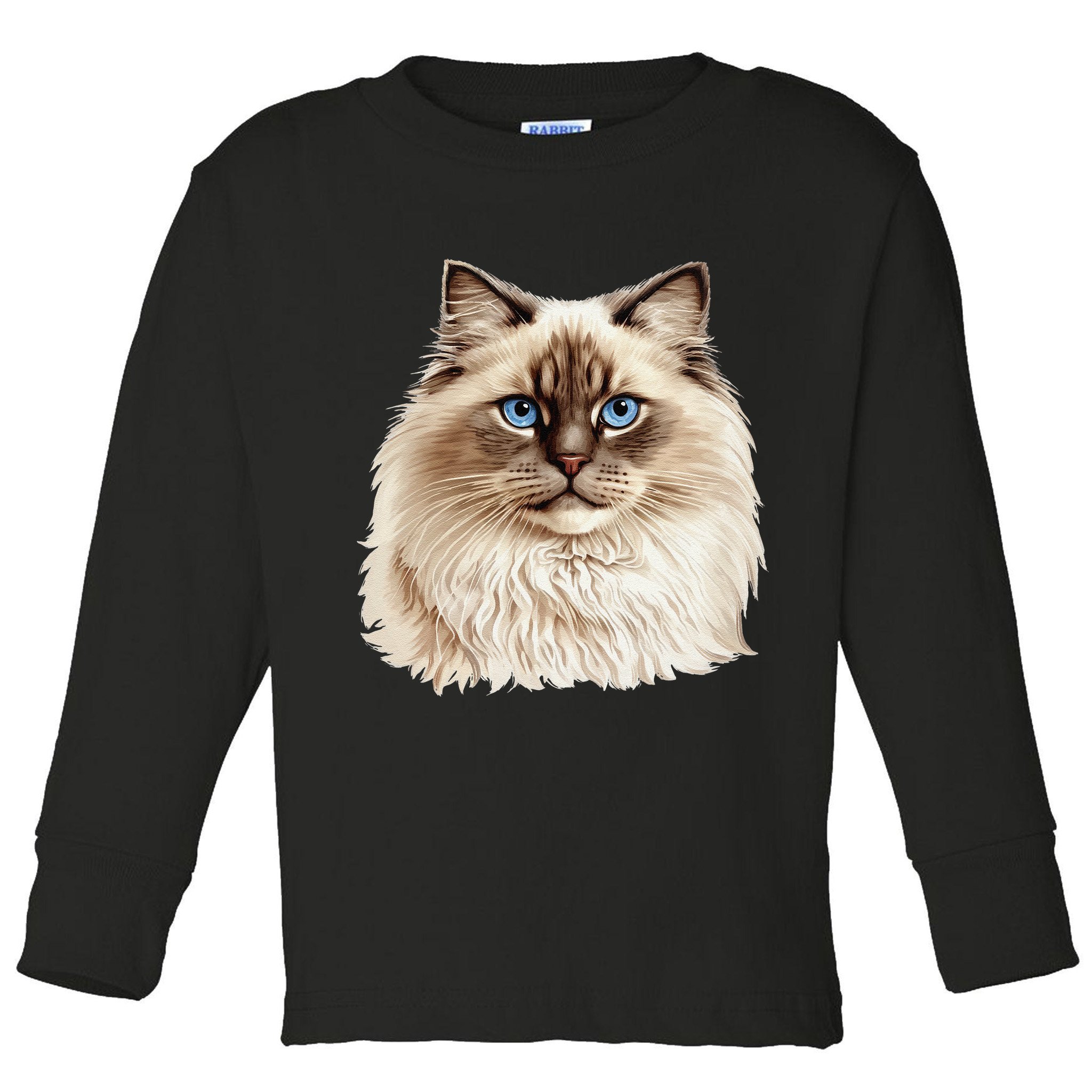 Ragdoll Cat Portrait Ragdoll Cat Head Ragdoll Cat Face Toddler Long Sleeve Shirt