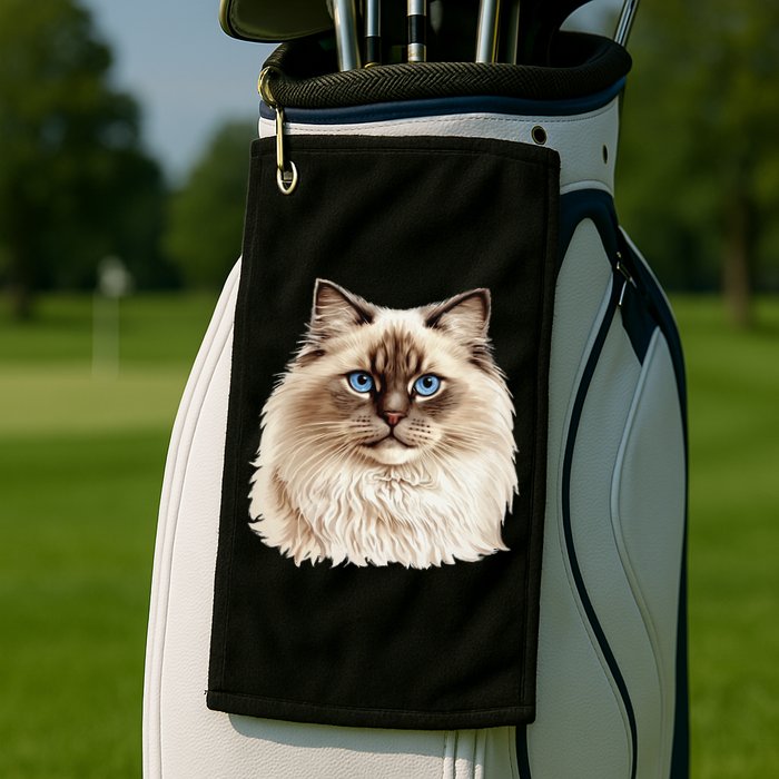 Ragdoll Cat Portrait Ragdoll Cat Head Ragdoll Cat Face Golf Towel