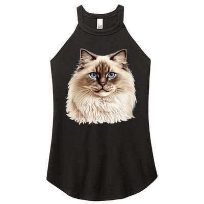 Ragdoll Cat Portrait Ragdoll Cat Head Ragdoll Cat Face Women's Perfect Tri Rocker Tank
