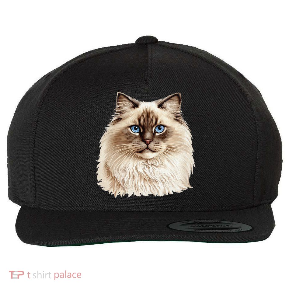 Ragdoll Cat Portrait Ragdoll Cat Head Ragdoll Cat Face Wool Snapback Cap