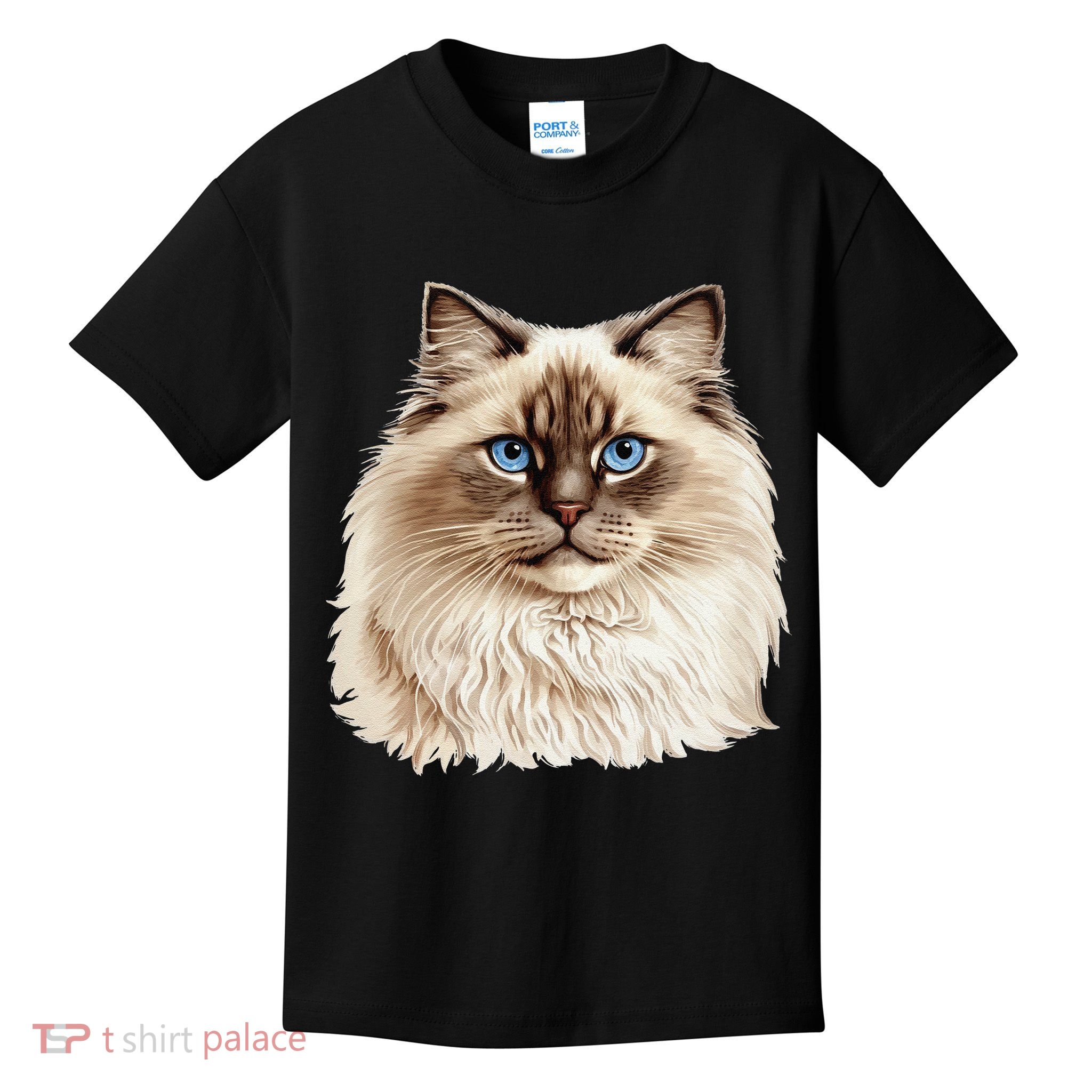 Ragdoll Cat Portrait Ragdoll Cat Head Ragdoll Cat Face Kids T-Shirt