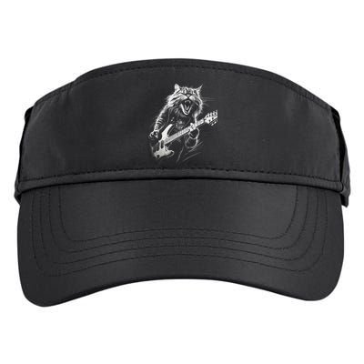 Rock Cat Playing Guitar Funny Guitar Cat Adult Drive Performance Visor
