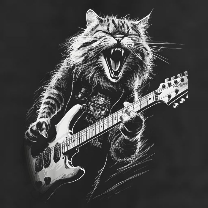 Rock Cat Playing Guitar Funny Guitar Cat Adult Drive Performance Visor