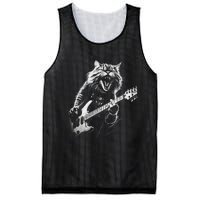 Rock Cat Playing Guitar Funny Guitar Cat Mesh Reversible Basketball Jersey Tank