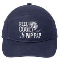 Reel Cool Pap Pap Fishing Fathers Day Gifts 7-Panel Snapback Hat