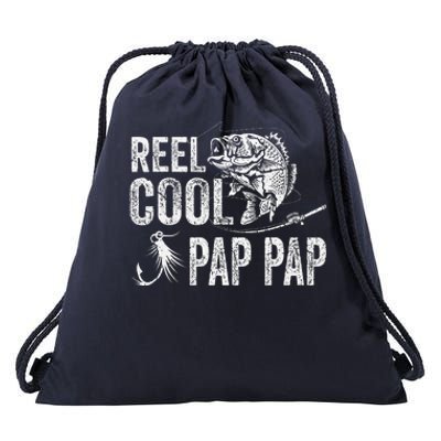 Reel Cool Pap Pap Fishing Fathers Day Gifts Drawstring Bag