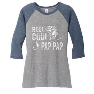 Reel Cool Pap Pap Fishing Fathers Day Gifts Women's Tri-Blend 3/4-Sleeve Raglan Shirt