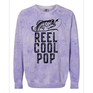 Reel Cool Pop Fishing Fisherman Funny Retro Colorblast Crewneck Sweatshirt