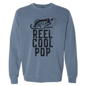 Reel Cool Pop Fishing Fisherman Funny Retro Garment-Dyed Sweatshirt