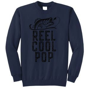 Reel Cool Pop Fishing Fisherman Funny Retro Tall Sweatshirt