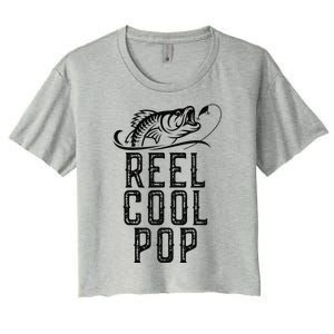 Reel Cool Pop Fishing Fisherman Funny Retro Women's Crop Top Tee