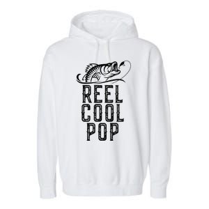 Reel Cool Pop Fishing Fisherman Funny Retro Garment-Dyed Fleece Hoodie