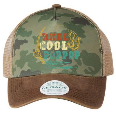 Reel Cool Poppop Vintage Fishing Funny Grandpa Fisherman Legacy Tie Dye Trucker Hat