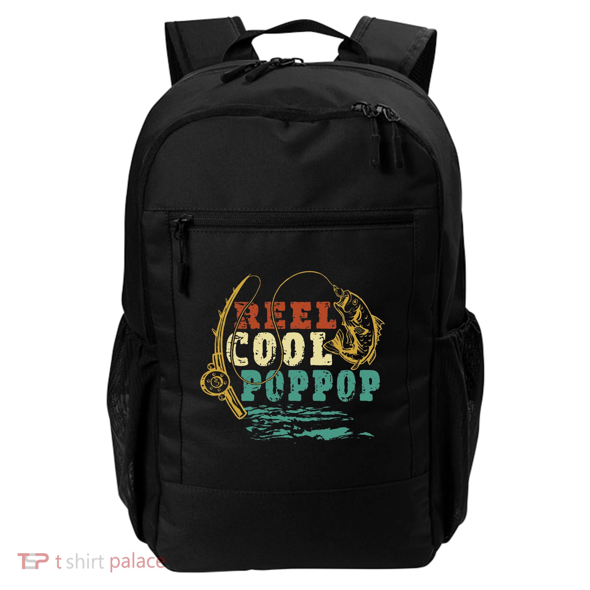 Reel Cool Poppop Vintage Fishing Funny Grandpa Fisherman Backpack