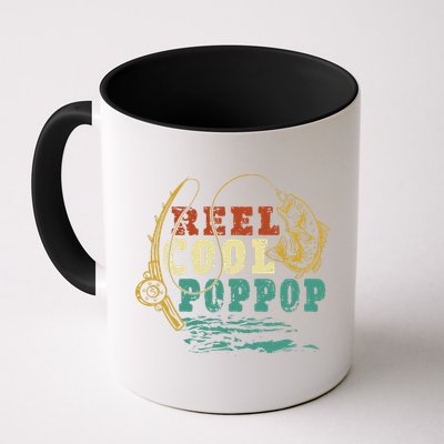 Reel Cool Poppop Vintage Fishing Funny Grandpa Fisherman Mug