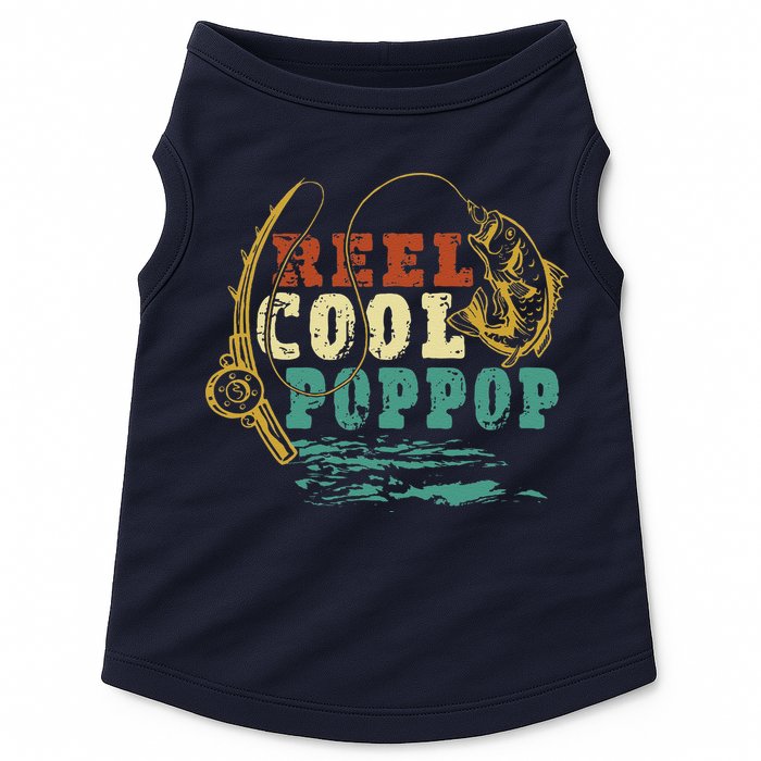 Reel Cool Poppop Vintage Fishing Funny Grandpa Fisherman Doggie Tank