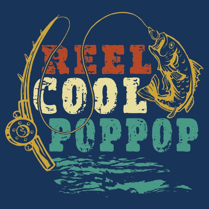 Reel Cool Poppop Vintage Fishing Funny Grandpa Fisherman Doggie Tank