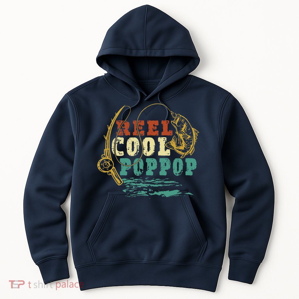 Reel Cool Poppop Vintage Fishing Funny Grandpa Fisherman Hoodie