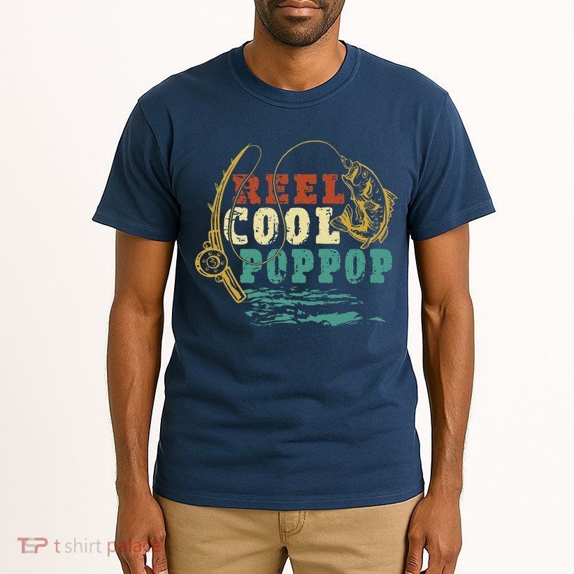 Reel Cool Poppop Vintage Fishing Funny Grandpa Fisherman Tall T-Shirt