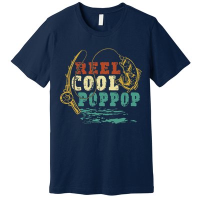 Reel Cool Poppop Vintage Fishing Funny Grandpa Fisherman Premium T-Shirt