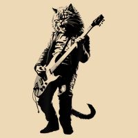 Rock Cat Playing Guitar Funny Guitar Cat Zip Tote Bag