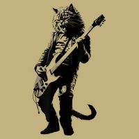 Rock Cat Playing Guitar Funny Guitar Cat Cooling Performance Crew T-Shirt