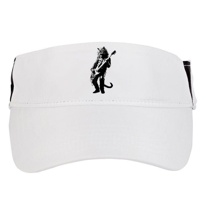 Rock Cat Playing Guitar Funny Guitar Cat Adult Drive Performance Visor